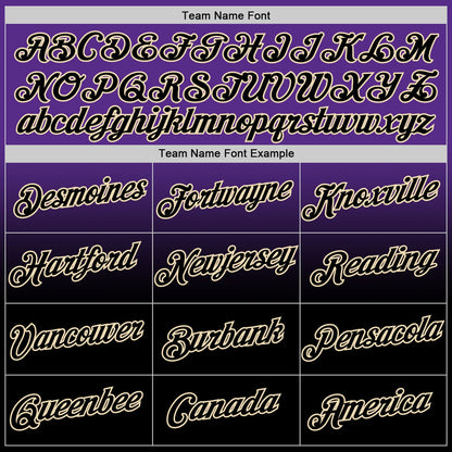 Custom Purple Black-Cream Fade Fashion Performance T-Shirt