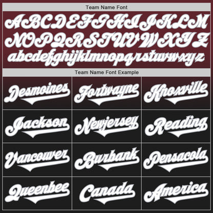 Custom Burgundy Black-Gray Authentic Fade Fashion Baseball Jersey