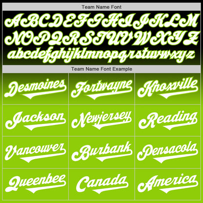 Custom Black White-Neon Green Authentic Fade Fashion Baseball Jersey