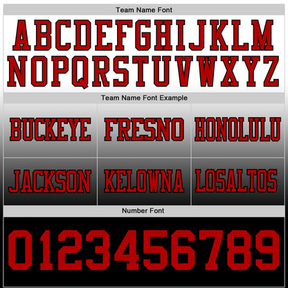 Custom White Red-Black Authentic Fade Fashion Football Jersey