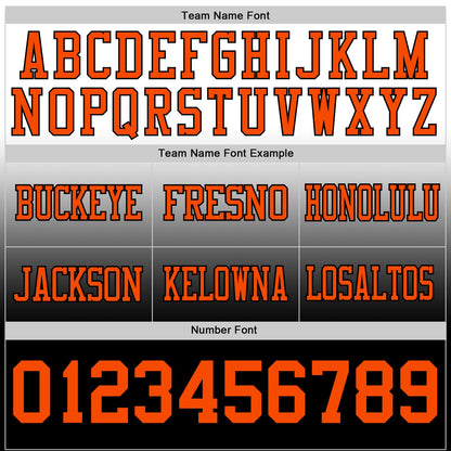 Custom White Orange-Black Authentic Fade Fashion Football Jersey