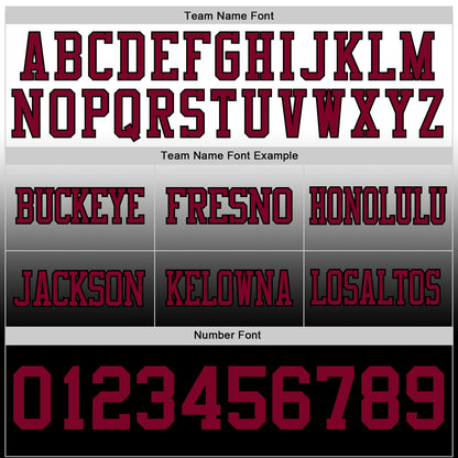 Custom White Maroon-Black Authentic Fade Fashion Football Jersey