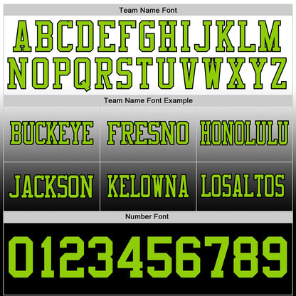 Custom White Neon Green-Black Authentic Fade Fashion Football Jersey