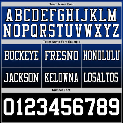 Custom Royal White-Black Authentic Fade Fashion Football Jersey