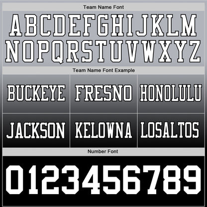 Custom Gray White-Black Authentic Fade Fashion Football Jersey