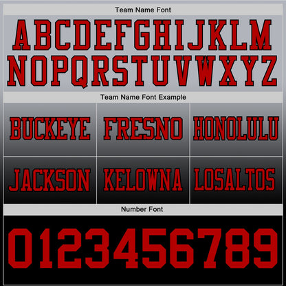 Custom Gray Red-Black Authentic Fade Fashion Football Jersey