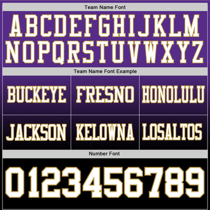 Custom Purple White Black-Old Gold Authentic Fade Fashion Football Jersey