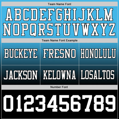 Custom Sky Blue White-Black Authentic Fade Fashion Football Jersey