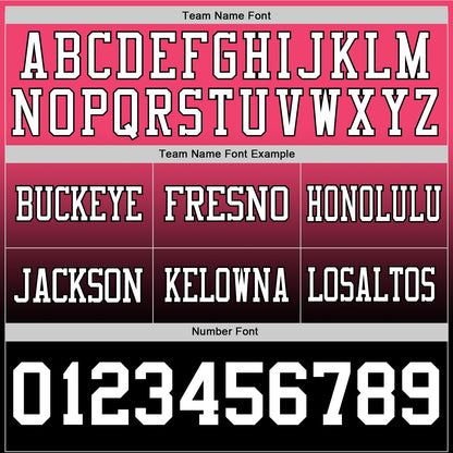 Custom Neon Pink White-Black Authentic Fade Fashion Football Jersey