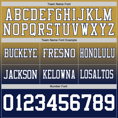 Custom Old Gold White-Navy Authentic Fade Fashion Football Jersey