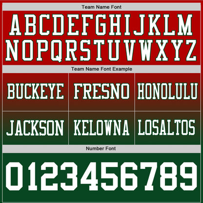 Custom Red White-Green Authentic Fade Fashion Football Jersey
