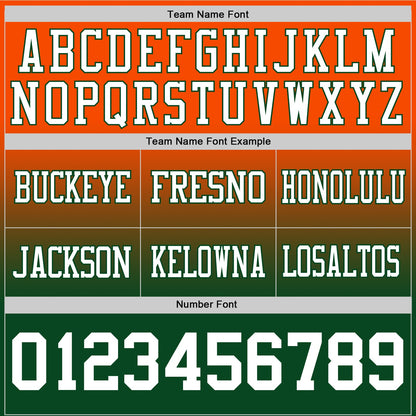 Custom Orange White-Green Authentic Fade Fashion Football Jersey