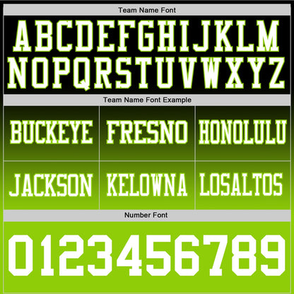 Custom Black White-Neon Green Authentic Fade Fashion Football Jersey