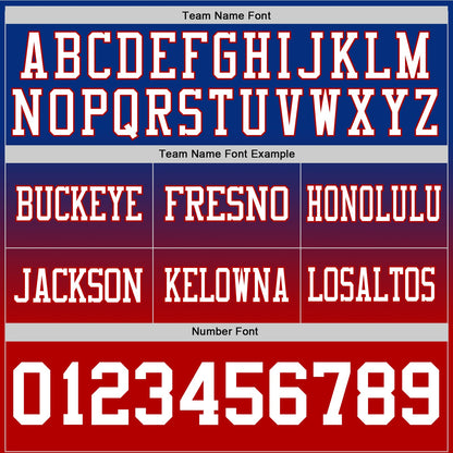 Custom Royal White-Red Authentic Fade Fashion Football Jersey