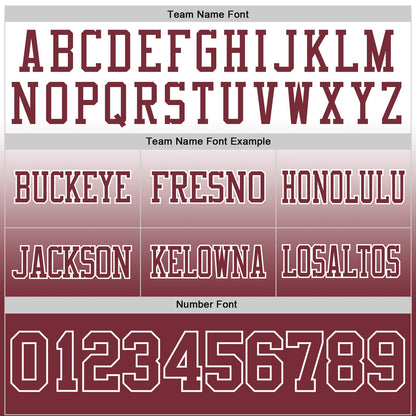 Custom White Burgundy Authentic Fade Fashion Football Jersey
