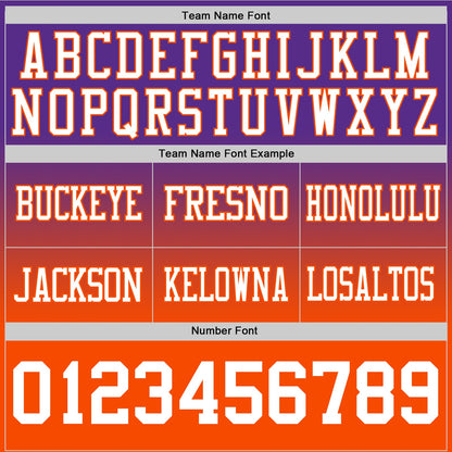Custom Purple White-Orange Authentic Fade Fashion Football Jersey