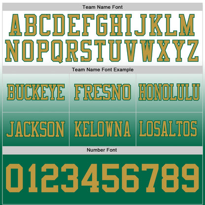 Custom White Old Gold-Kelly Green Authentic Fade Fashion Football Jersey