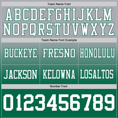 Custom Gray White-Kelly Green Authentic Fade Fashion Football Jersey
