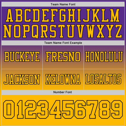 Custom Purple Gold-Black Authentic Fade Fashion Football Jersey