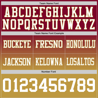 Custom Maroon White-Old Gold Authentic Fade Fashion Football Jersey
