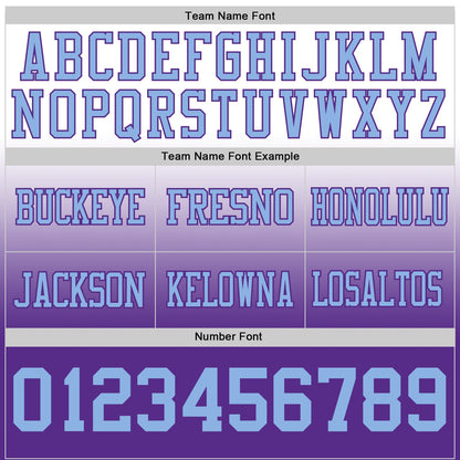 Custom White Light Blue-Purple Authentic Fade Fashion Football Jersey