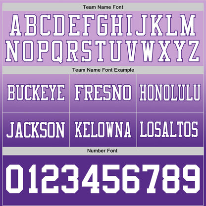 Custom Light Purple White-Purple Authentic Fade Fashion Football Jersey