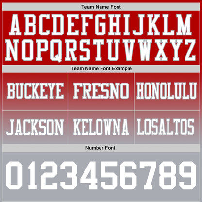 Custom Red White-Gray Authentic Fade Fashion Football Jersey