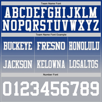 Custom Royal White-Gray Authentic Fade Fashion Football Jersey