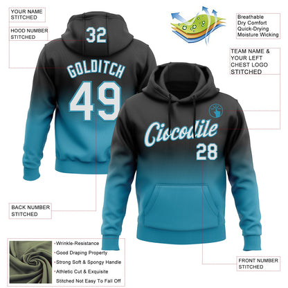 Custom Stitched Black White-Panther Blue Fade Fashion Sports Pullover Sweatshirt Hoodie