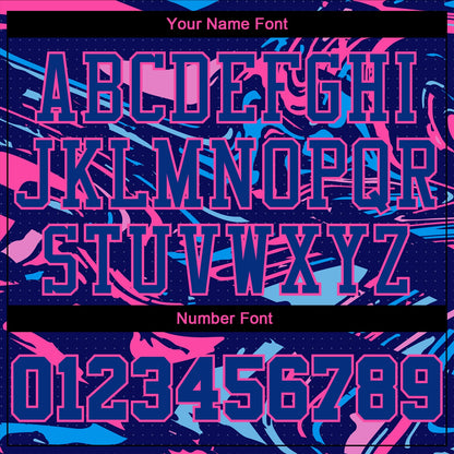 Custom Figure Royal-Pink Round Neck Sublimation Basketball Uniform Jersey