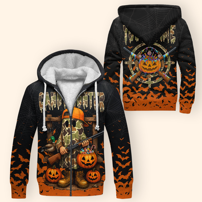 Candy Hunter Halloween Hoodie – Funny Ghost Hunter with Pumpkins & Candy, Custom Name, Custom Choo