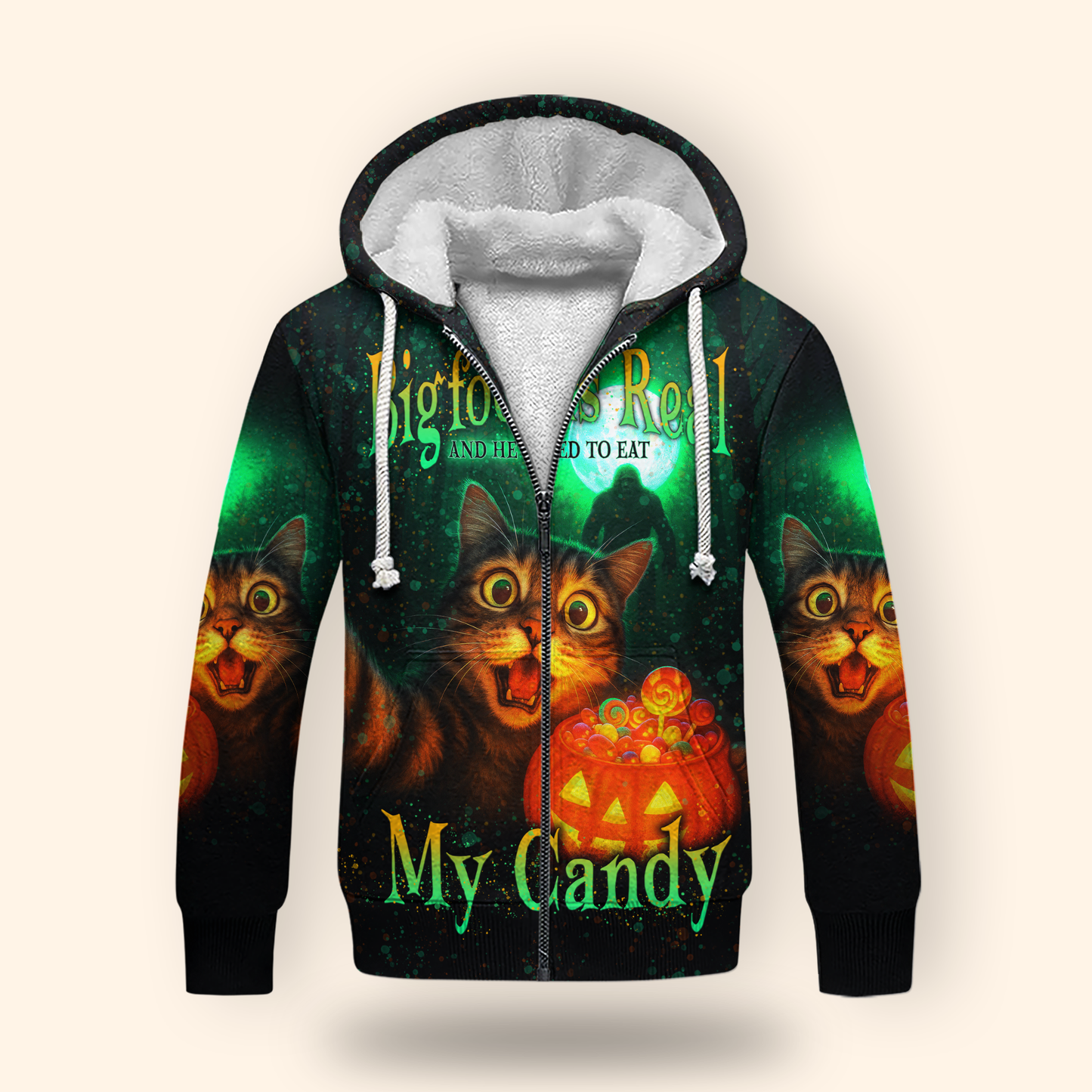 Funny Cat and Bigfoot "My Candy" Halloween shirt
