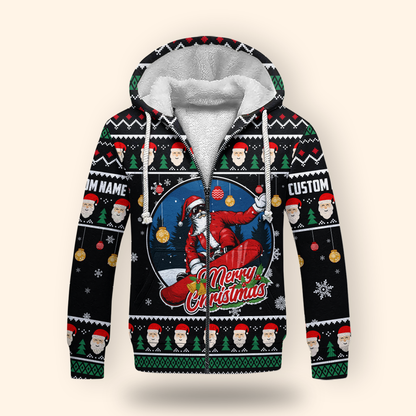 Merry Christmas Hoodie – Santa with Sunglasses Ugly Sweater Design