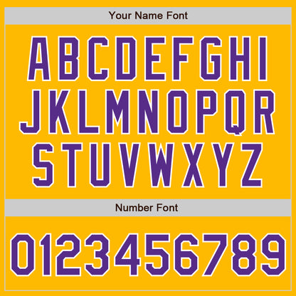 Custom Gold Purple-White Authentic Baseball Jersey
