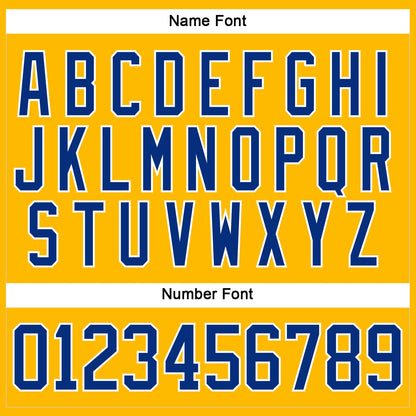 Custom Gold Royal-White Hockey Lace Neck Jersey
