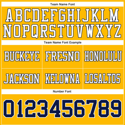 Custom Gold Nvay-White Authentic Football Jersey