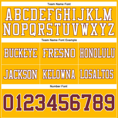 Custom Gold Burgundy-White Authentic Football Jersey