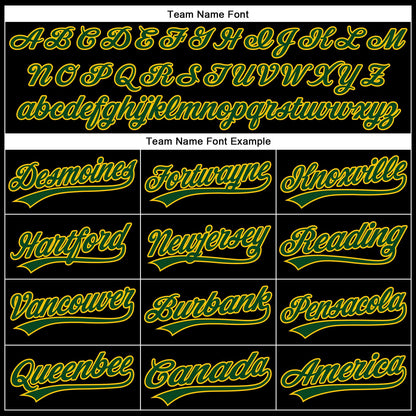 Custom Black Green-Yellow Performance Vapor Golf Polo Shirt