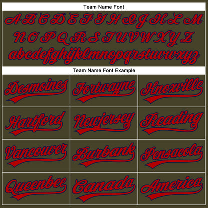 Custom Olive Red-Navy Performance Vapor Salute To Service Golf Polo Shirt