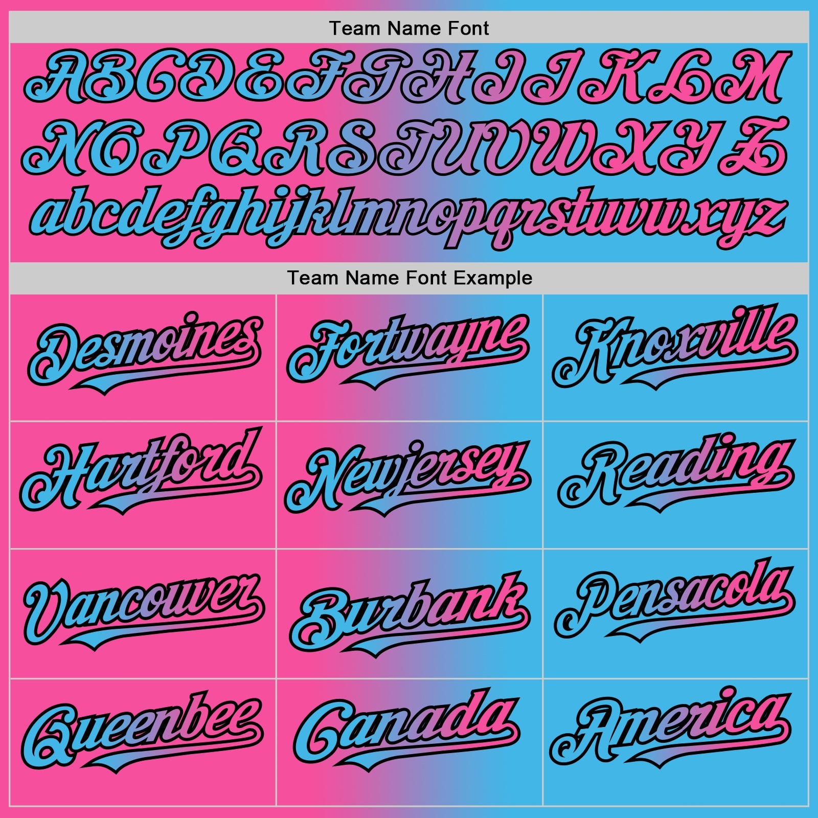 Custom Sky Blue Pink-Black Authentic Gradient Fashion Baseball Jersey