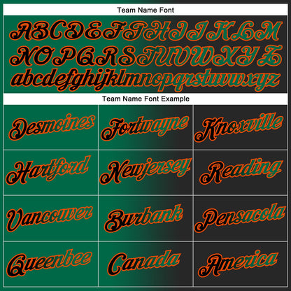 Custom Stitched Black Kelly Green-Orange Gradient Fashion Sports Pullover Sweatshirt Hoodie