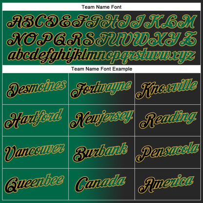 Custom Stitched Black Kelly Green-Old Gold Gradient Fashion Sports Pullover Sweatshirt Hoodie