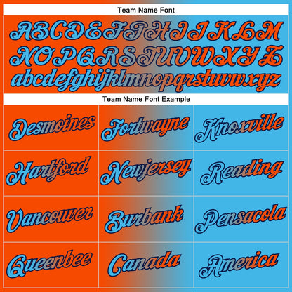 Custom Stitched Sky Blue Orange-Navy Gradient Fashion Sports Pullover Sweatshirt Hoodie