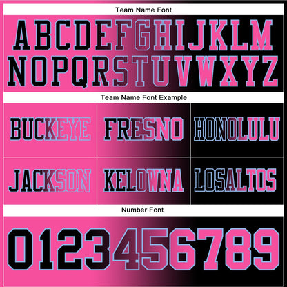 Custom Black Pink-Light Blue Authentic Gradient Fashion Football Jersey