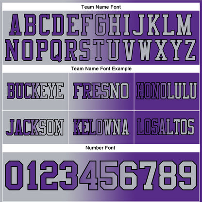 Custom Purple Gray-Black Authentic Gradient Fashion Football Jersey