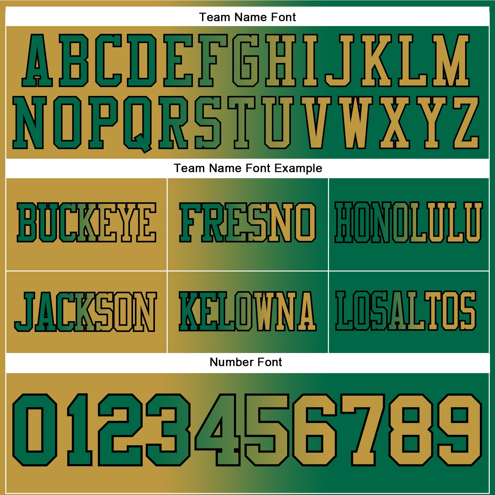 Custom Kelly Green Old Gold-Black Authentic Gradient Fashion Football Jersey