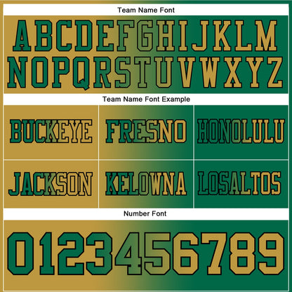 Custom Kelly Green Old Gold-Black Authentic Gradient Fashion Football Jersey