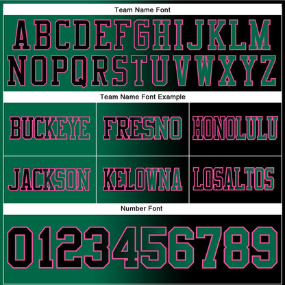 Custom Black Kelly Green-Pink Authentic Gradient Fashion Football Jersey