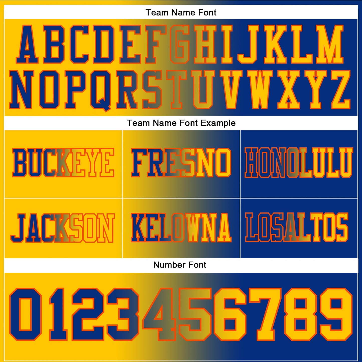 Custom Royal Yellow-Orange Authentic Gradient Fashion Football Jersey