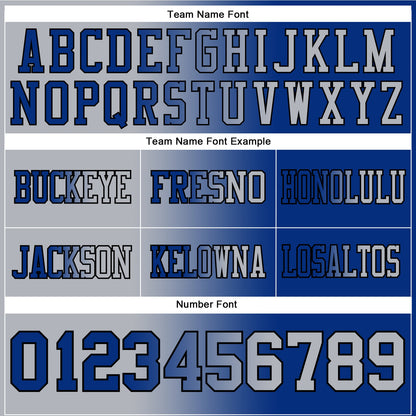 Custom Royal Gray-Black Authentic Gradient Fashion Football Jersey